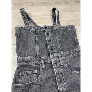 Cheap Monday Women's Denim Overall Mini Dress Black‎ Size XS